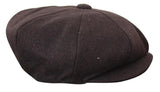 HT6363 - Moška vintage tweed kapa Newsboy Peaky Blinders - rjava/vinska