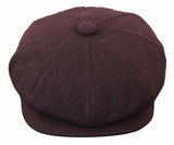 HT6363 - Moška vintage tweed kapa Newsboy Peaky Blinders - rjava/vinska