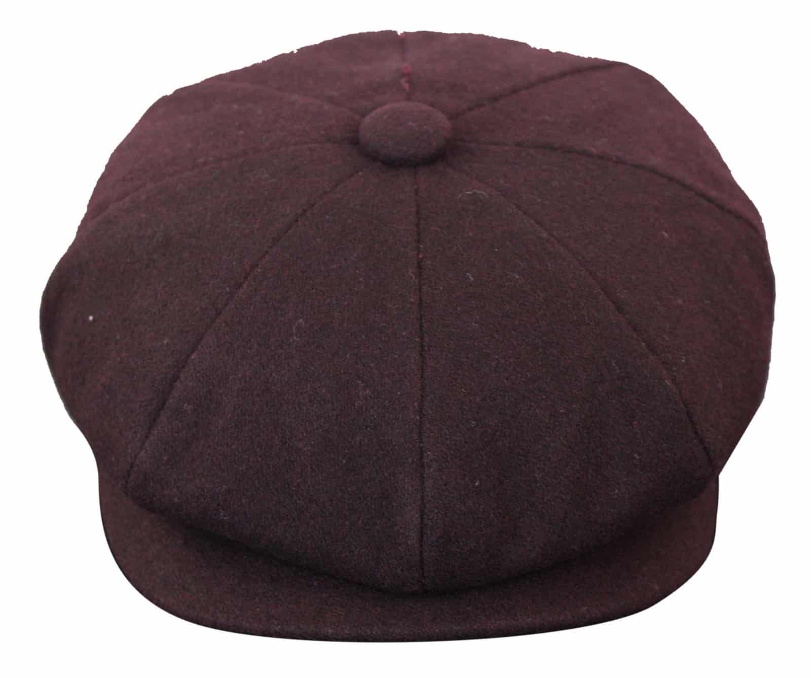 HT6363 - Moška vintage tweed kapa Newsboy Peaky Blinders - rjava/vinska