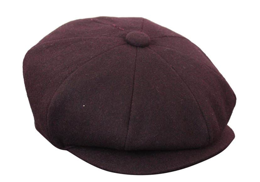 HT6363 - Moška vintage tweed kapa Newsboy Peaky Blinders - rjava/vinska
