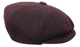 HT6363 - Moška vintage tweed kapa Newsboy Peaky Blinders - rjava/vinska