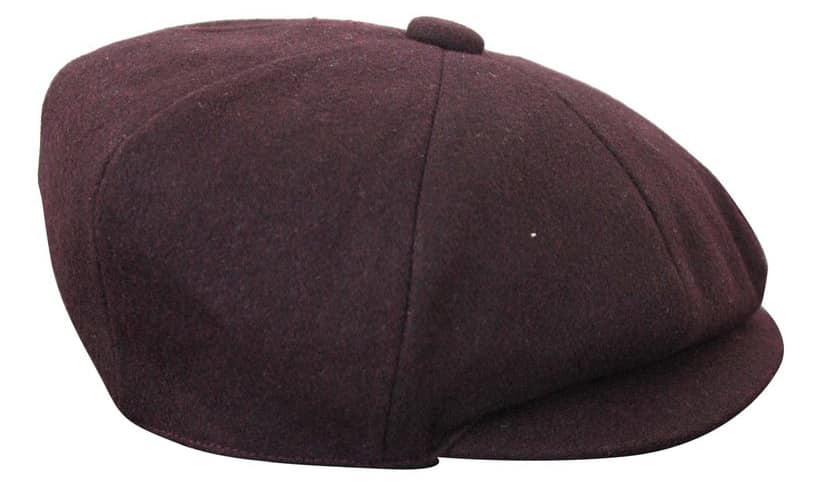 HT6363 - Moška vintage tweed kapa Newsboy Peaky Blinders - rjava/vinska