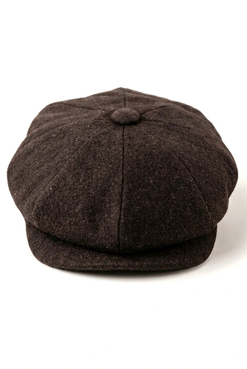 HT6363 - Moška vintage tweed kapa Newsboy Peaky Blinders - rjava/vinska