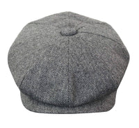 HT6364 - Moška kapa Newsboy Peaky Blinders z vzorcem ribje kosti in tvidom
