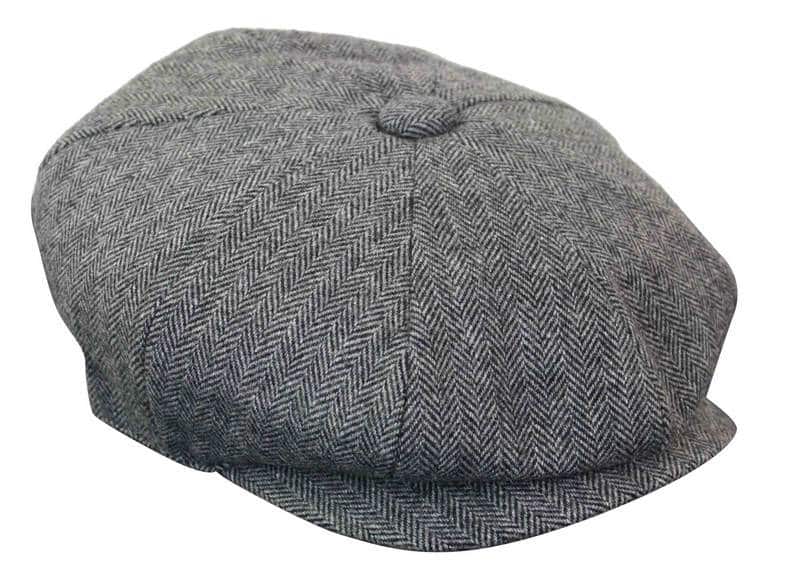 HT6364 - Moška kapa Newsboy Peaky Blinders z vzorcem ribje kosti in tvidom