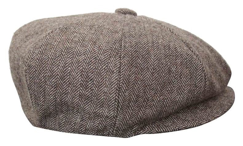 HT6364 - Moška kapa Newsboy Peaky Blinders z vzorcem ribje kosti in tvidom