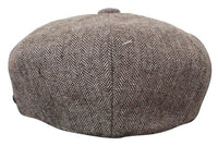 HT6364 - Moška kapa Newsboy Peaky Blinders z vzorcem ribje kosti in tvidom