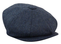 HT6364 - Moška kapa Newsboy Peaky Blinders z vzorcem ribje kosti in tvidom