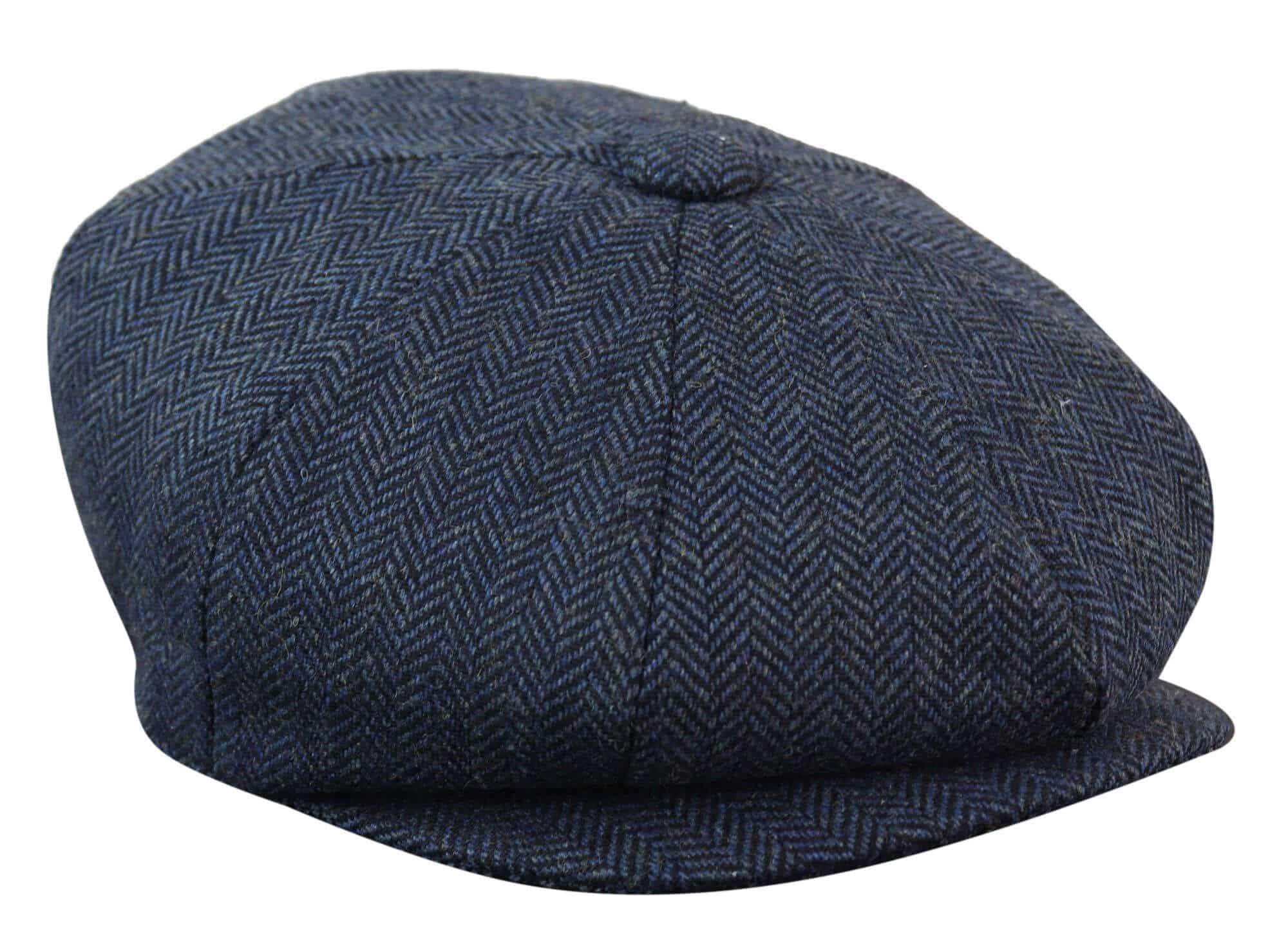 HT6364 - Moška kapa Newsboy Peaky Blinders z vzorcem ribje kosti in tvidom