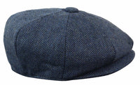 HT6364 - Moška kapa Newsboy Peaky Blinders z vzorcem ribje kosti in tvidom