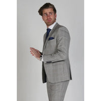 Hugo - Moški karo siv blazer