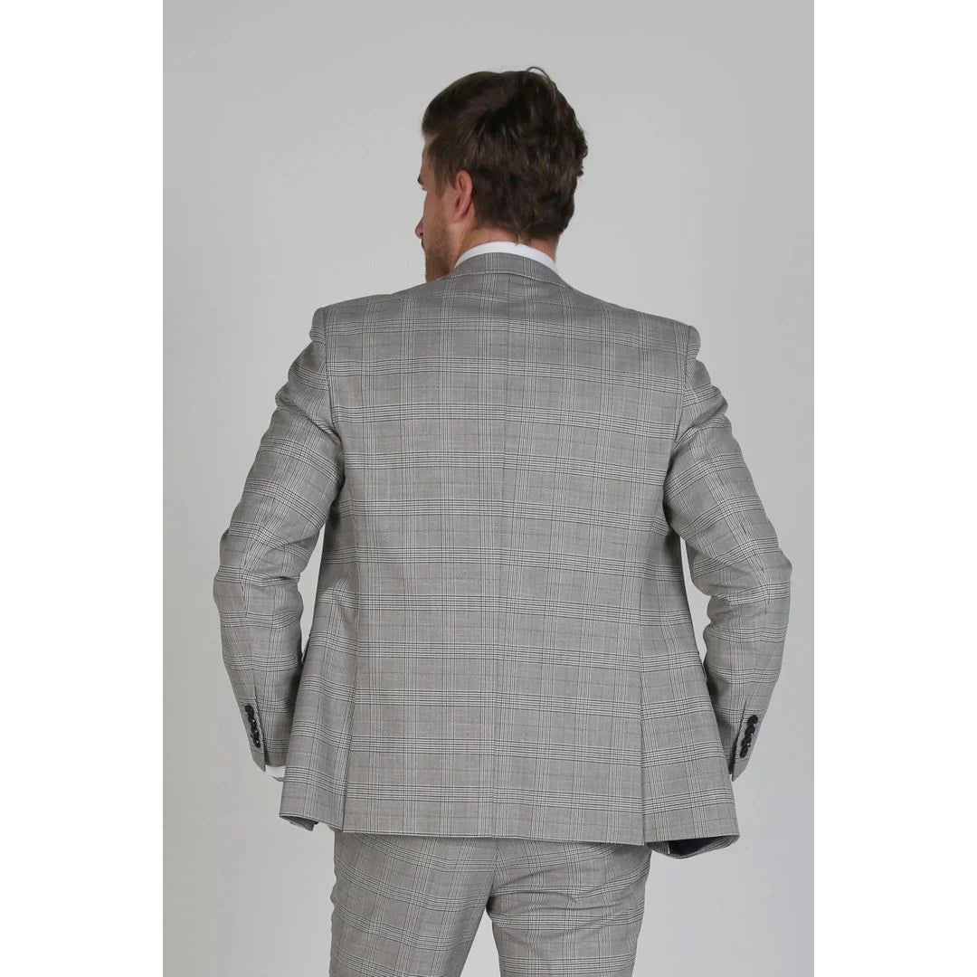Hugo - Moški karo siv blazer