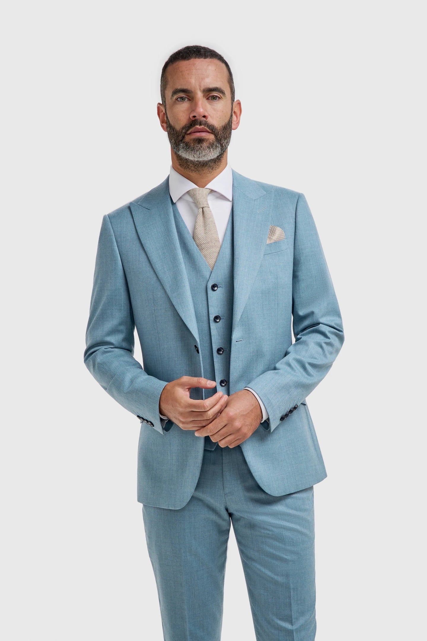 James - Moški svetlo moder teksturiran blazer