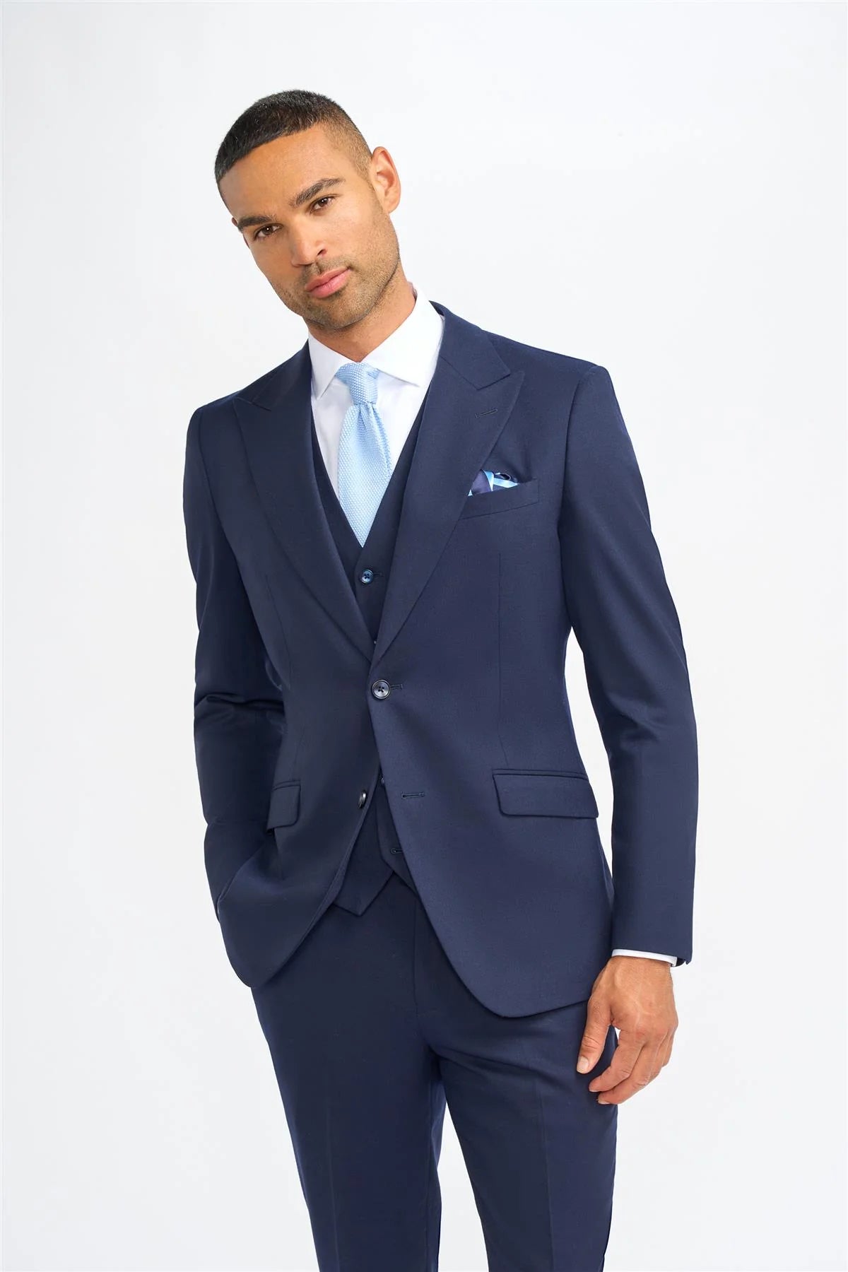 James - Moški temno moder volnen blazer kroja