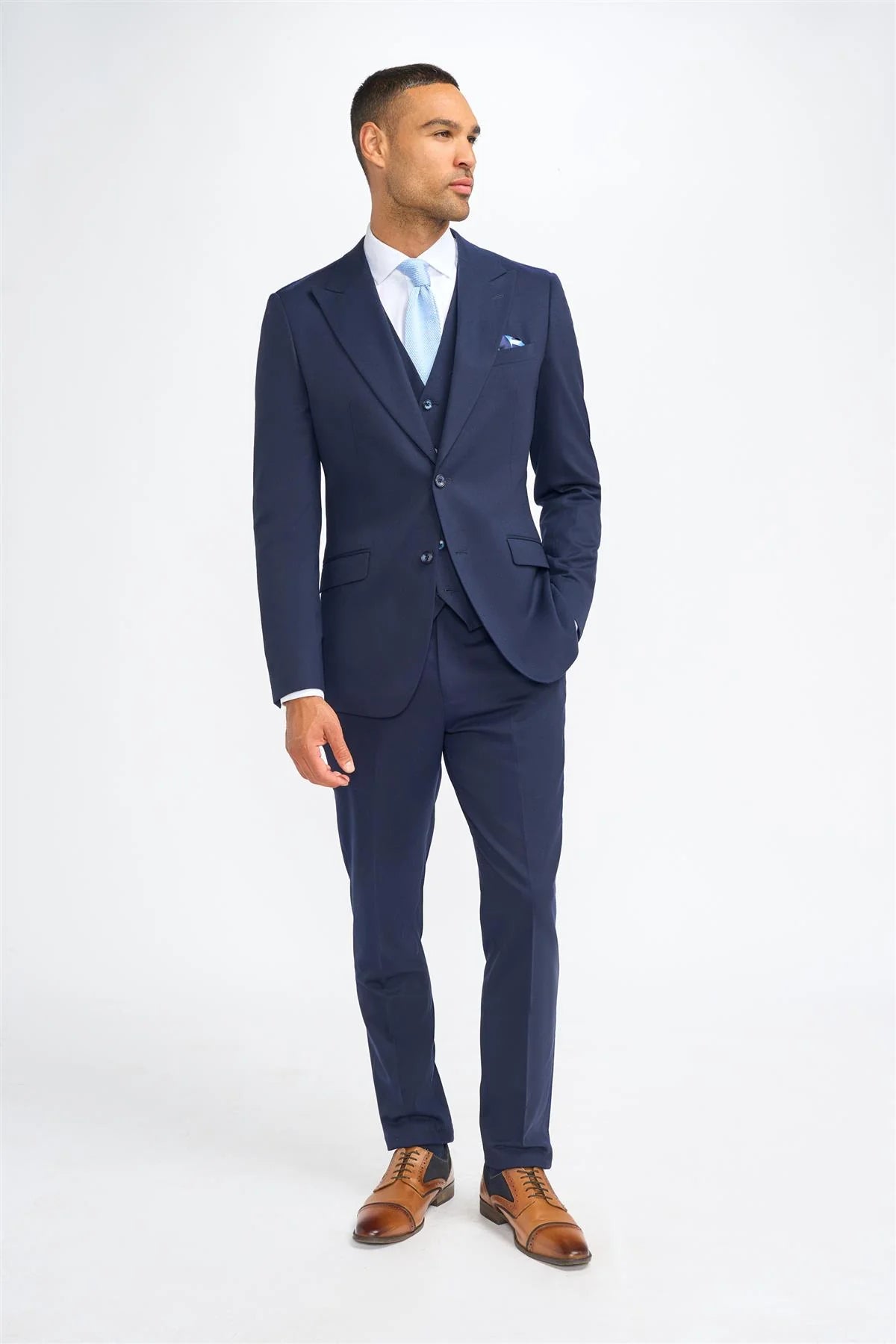 James - Moški temno moder volnen blazer kroja