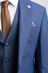 Moška tridelna mornarsko modra obleka James kroja