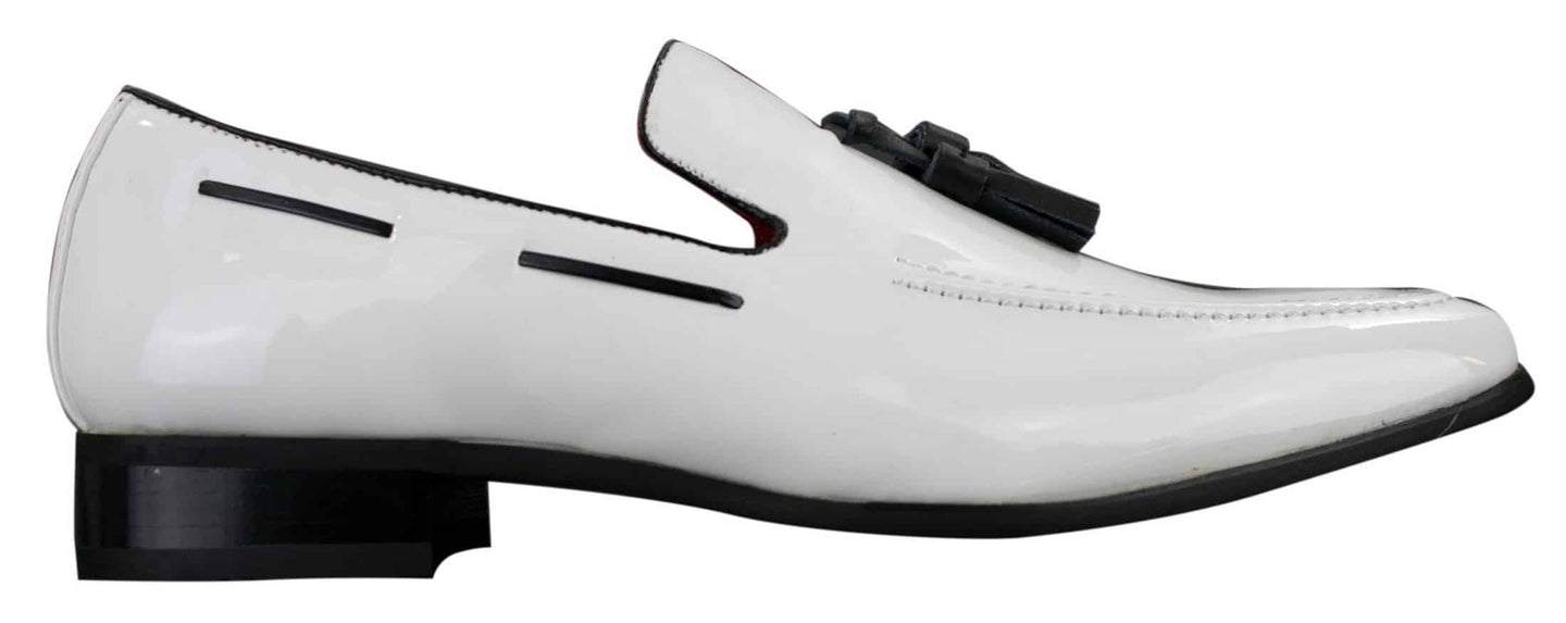 Moški lakirani sijoči usnjeni mokasini za vožnjo z resicami, elegantni in casual