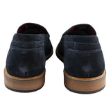 Moški čevlji brez rokavov iz pravega semiša, modri, elegantni, klasični, udobni