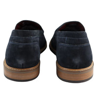 Moški čevlji brez rokavov iz pravega semiša, modri, elegantni, klasični, udobni