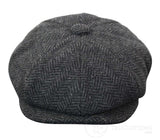 Otroška kapa Peaky Blinders Newsboy Tweed z 8 paneli in vzorcem ribje kosti