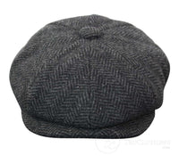Otroška kapa Peaky Blinders Newsboy Tweed z 8 paneli in vzorcem ribje kosti