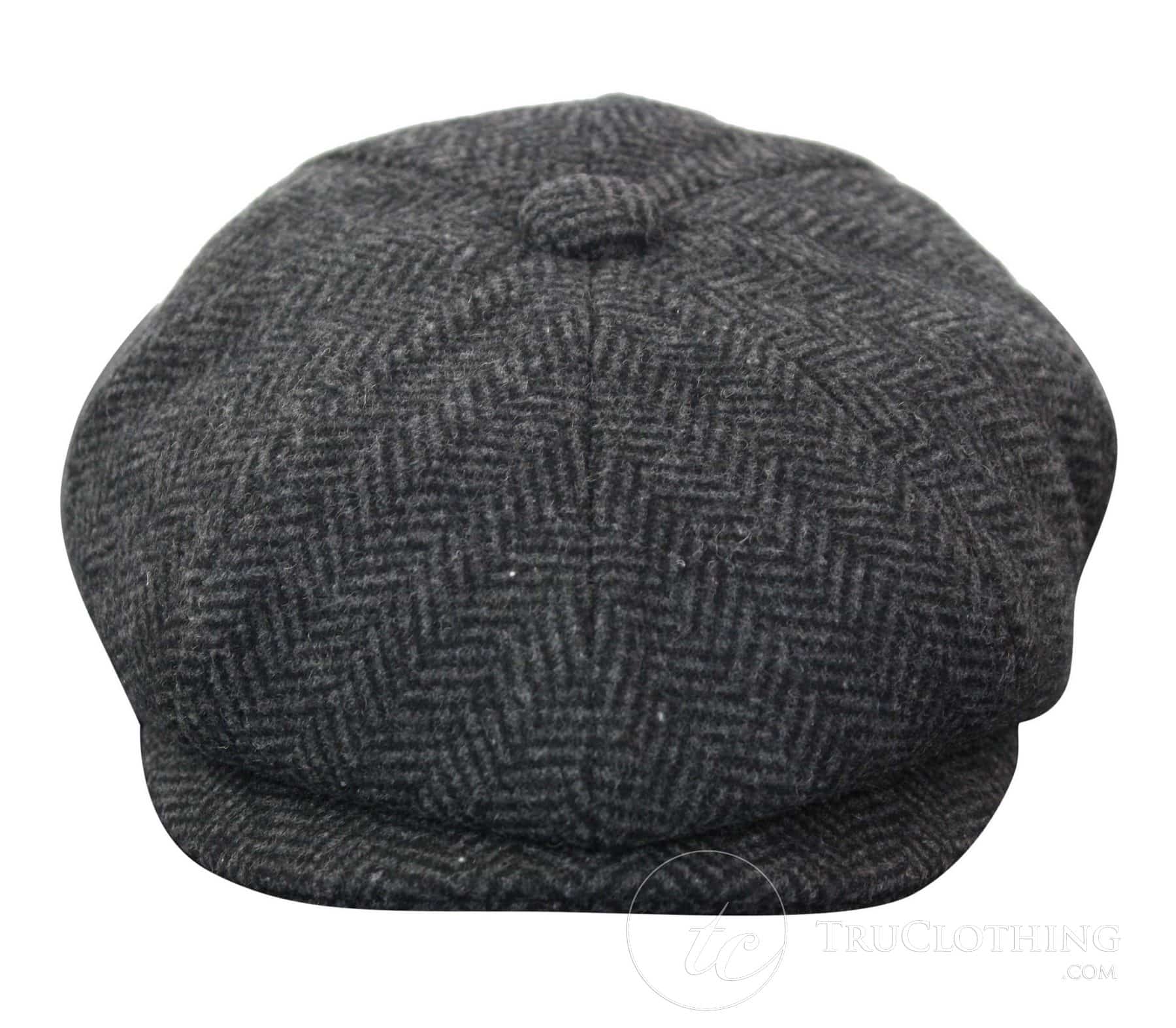 Otroška kapa Peaky Blinders Newsboy Tweed z 8 paneli in vzorcem ribje kosti