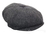 Otroška kapa Peaky Blinders Newsboy Tweed z 8 paneli in vzorcem ribje kosti