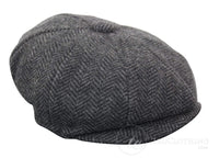 Otroška kapa Peaky Blinders Newsboy Tweed z 8 paneli in vzorcem ribje kosti