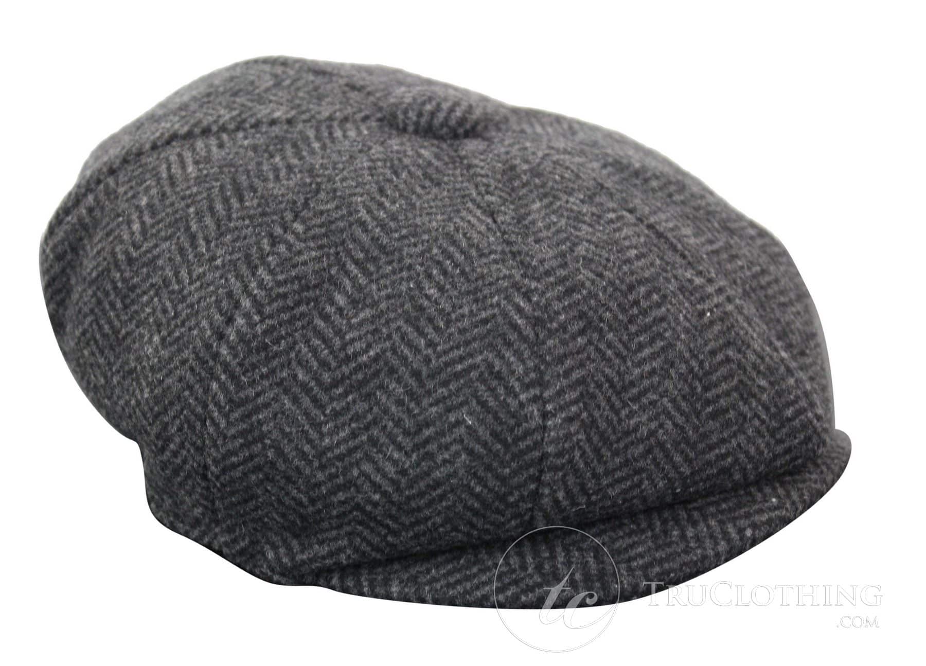 Otroška kapa Peaky Blinders Newsboy Tweed z 8 paneli in vzorcem ribje kosti