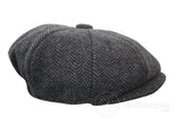 Otroška kapa Peaky Blinders Newsboy Tweed z 8 paneli in vzorcem ribje kosti
