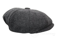 Otroška kapa Peaky Blinders Newsboy Tweed z 8 paneli in vzorcem ribje kosti
