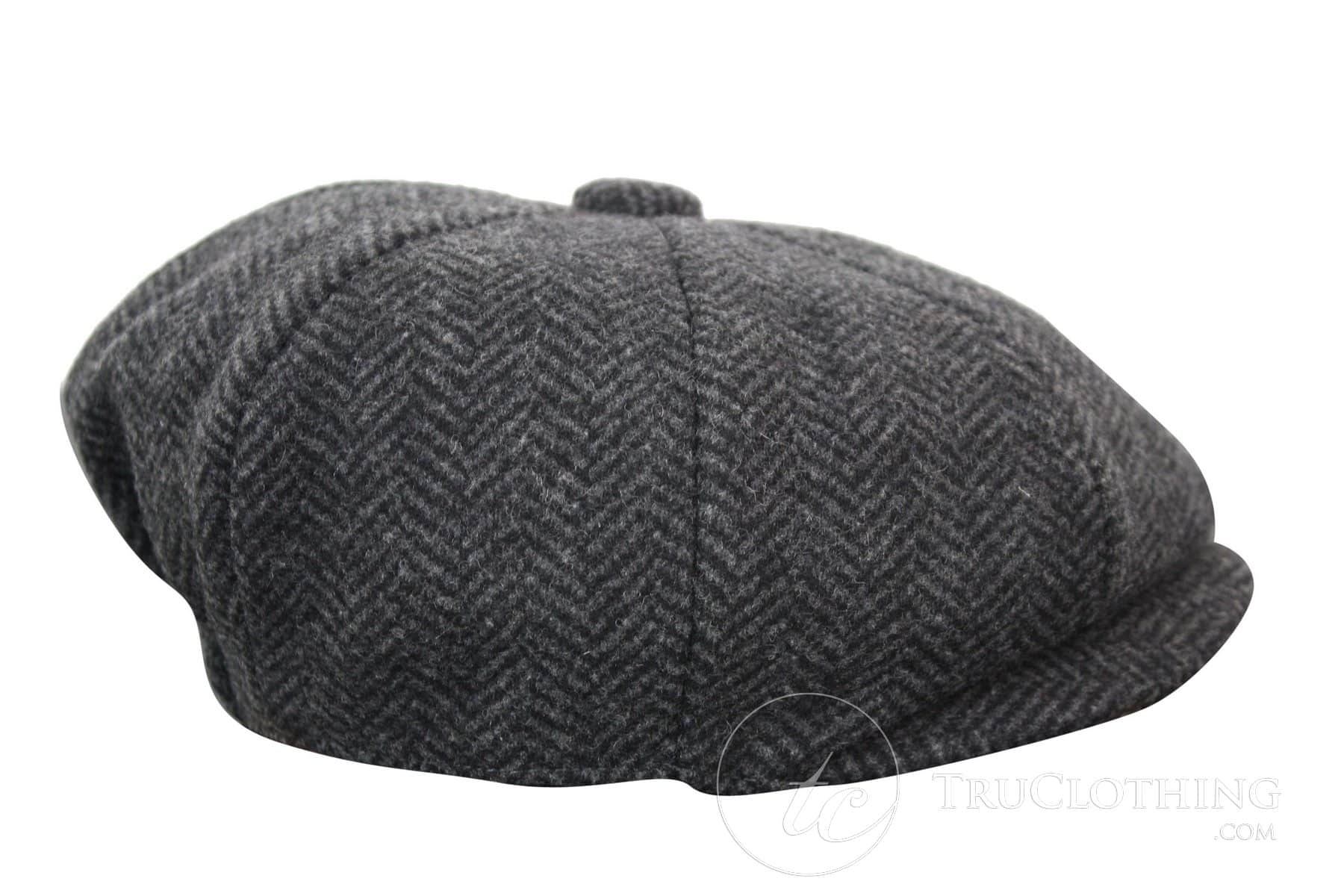 Otroška kapa Peaky Blinders Newsboy Tweed z 8 paneli in vzorcem ribje kosti