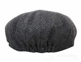 Otroška kapa Peaky Blinders Newsboy Tweed z 8 paneli in vzorcem ribje kosti