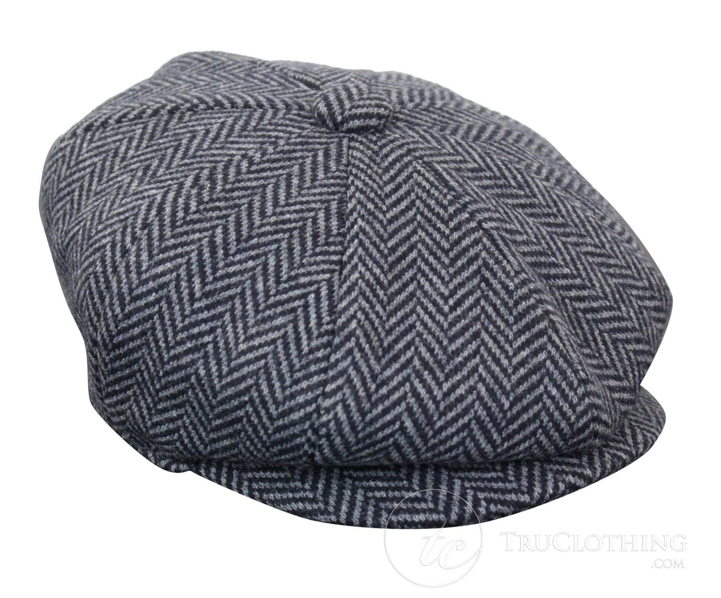 Otroška kapa Peaky Blinders Newsboy Tweed z 8 paneli in vzorcem ribje kosti