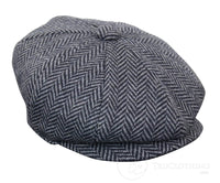 Otroška kapa Peaky Blinders Newsboy Tweed z 8 paneli in vzorcem ribje kosti