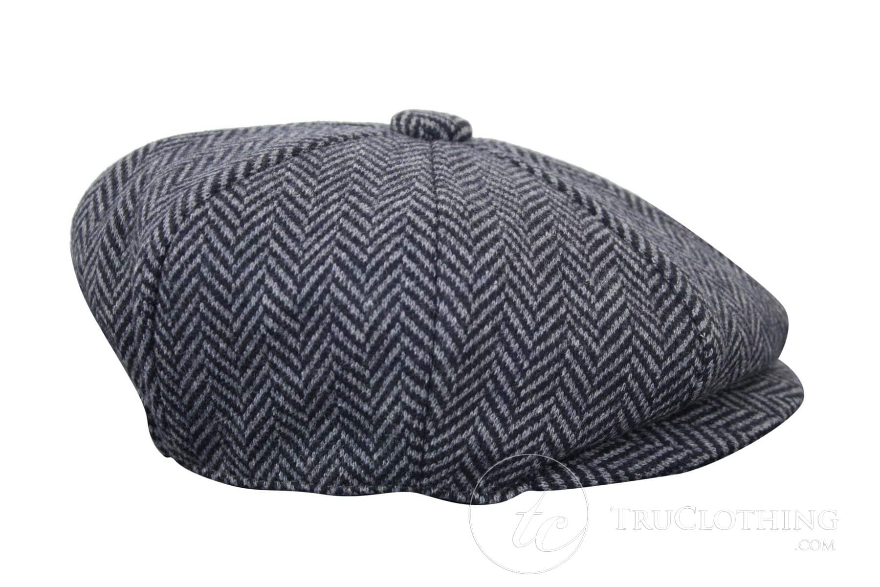 Otroška kapa Peaky Blinders Newsboy Tweed z 8 paneli in vzorcem ribje kosti