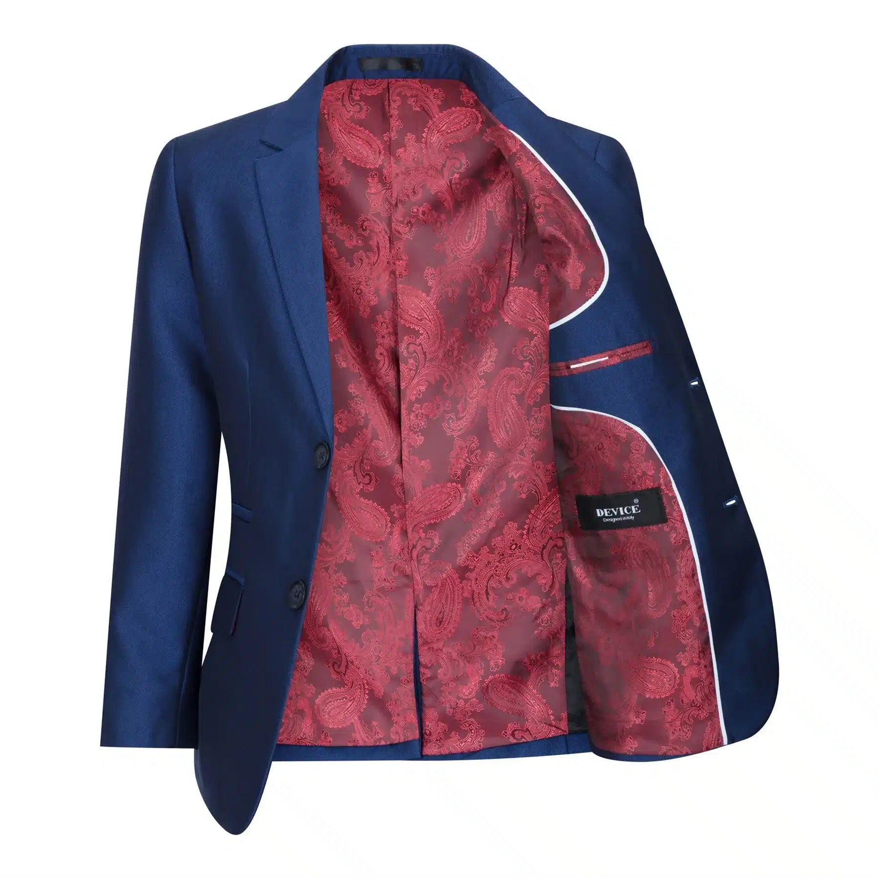 Fantovska 3-delna sijoča modra poročna obleka, krojena, elegantna, formalna