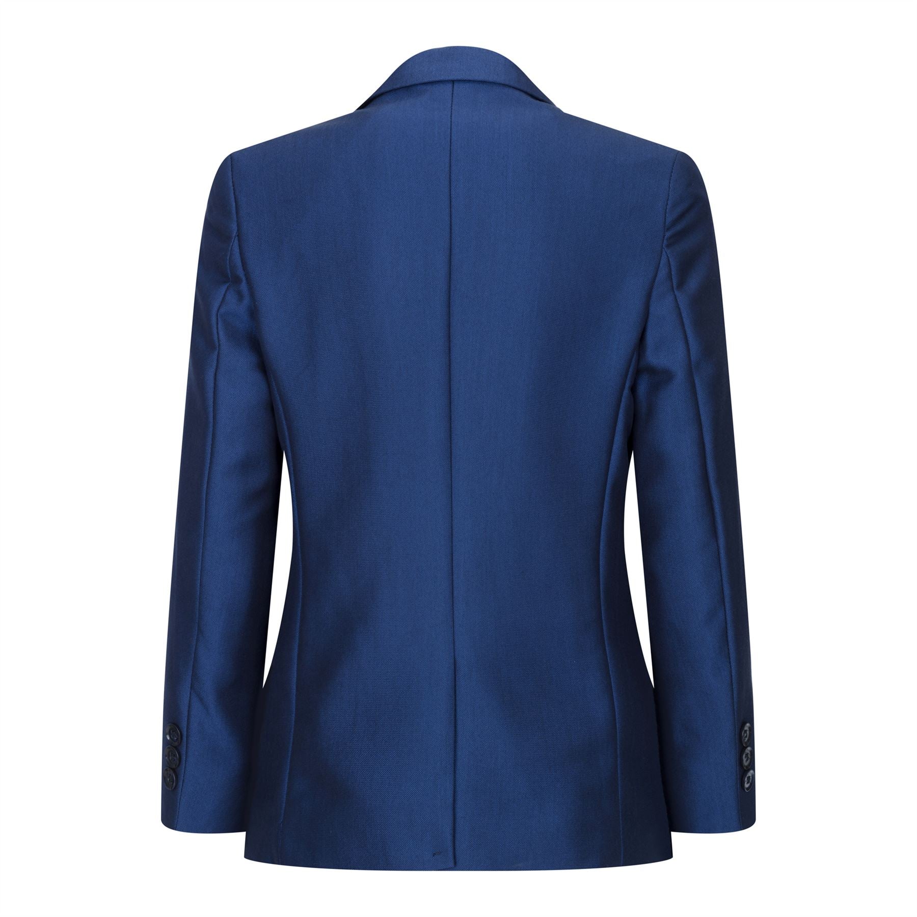 Fantovska 3-delna sijoča modra poročna obleka, krojena, elegantna, formalna