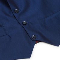 Fantovska 3-delna sijoča modra poročna obleka, krojena, elegantna, formalna