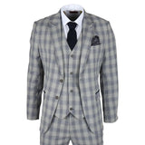 Vitez - moški sivo moder karirasti blazer