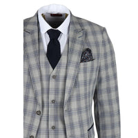 Vitez - moški sivo moder karirasti blazer