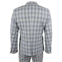 Vitez - moški sivo moder karirasti blazer
