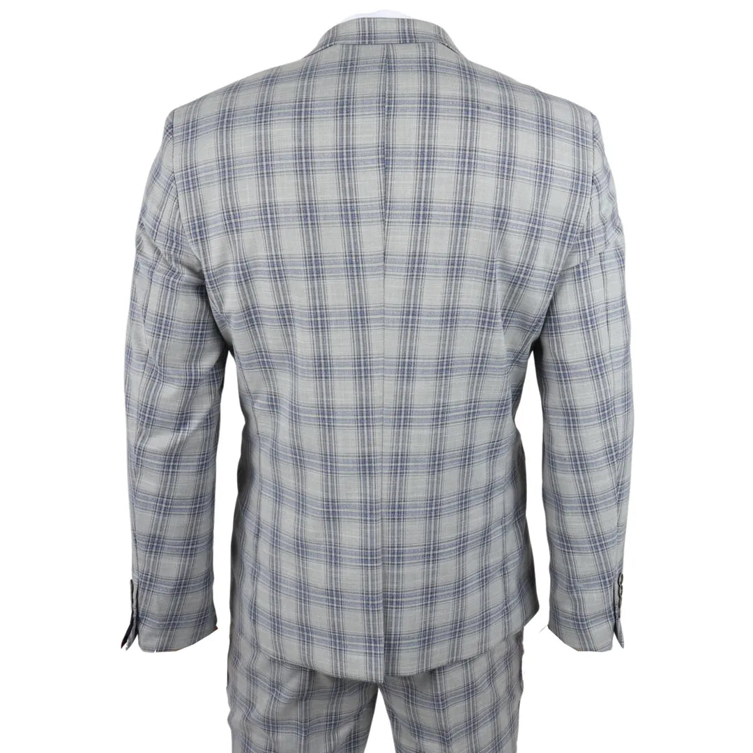 Vitez - moški sivo moder karirasti blazer