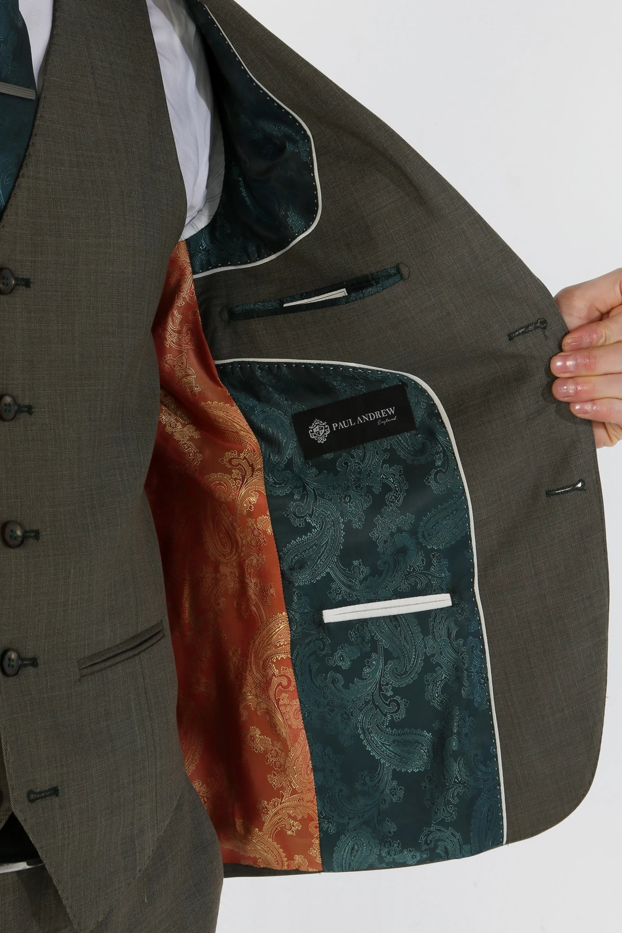 Moška žajbljevo zelena 3-delna obleka krojena za poletne poroke Kurt