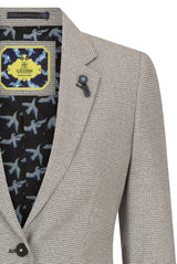 Ženski tvid bež blazer volnen klasičen lovski suknjič vintage 1920 retro