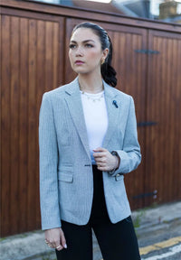 Ženski tvid bež blazer volnen klasičen lovski suknjič vintage 1920 retro