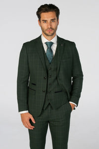 Leo - Moški zeleni karo blazer kroja
