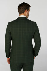 Leo - Moški zeleni karo blazer kroja