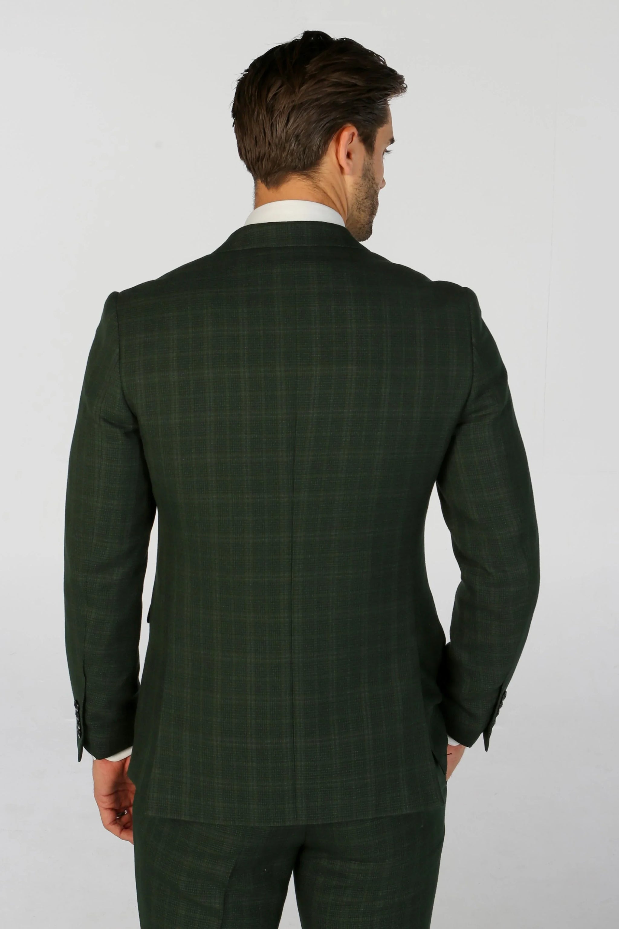 Leo - Moški zeleni karo blazer kroja