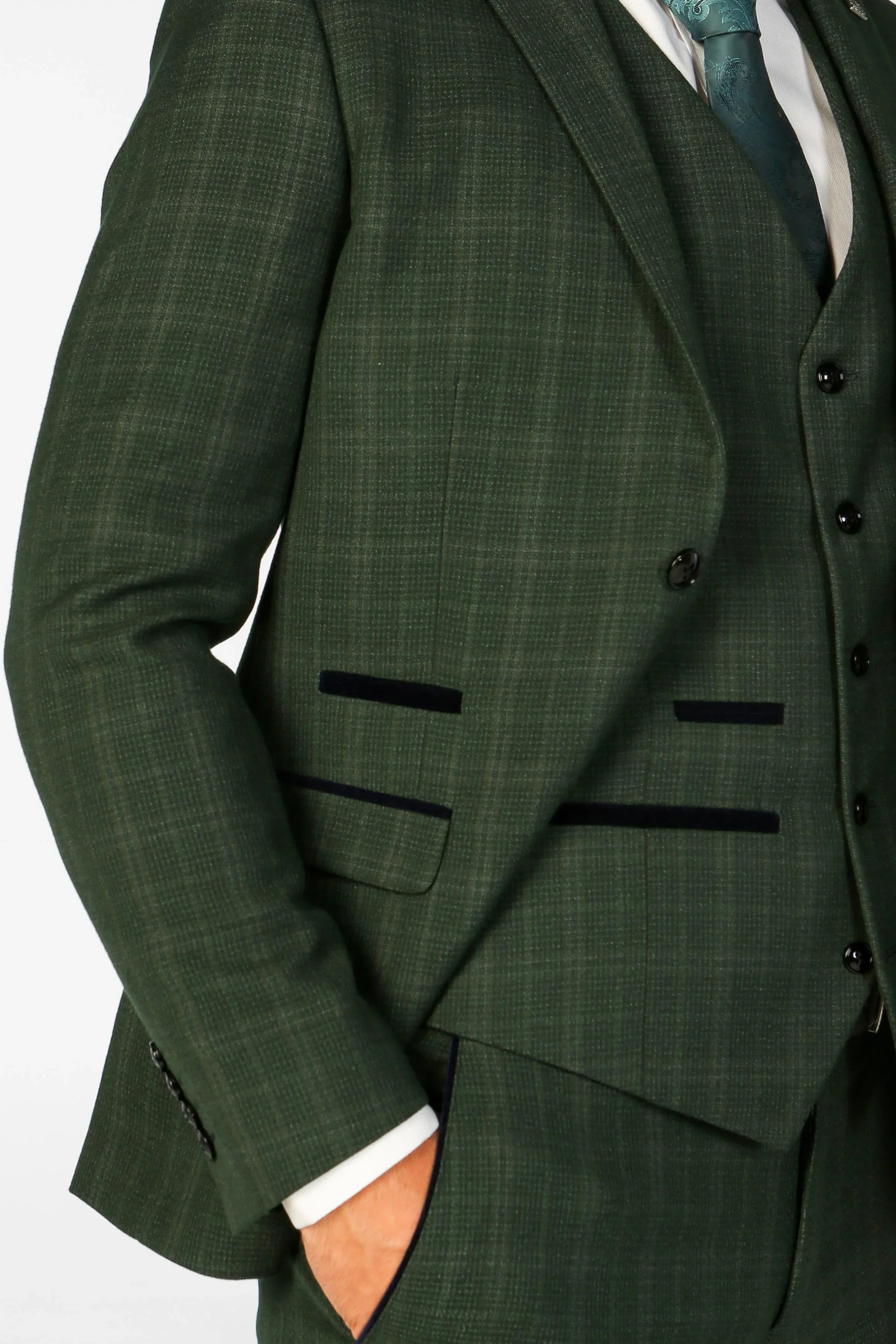 Leo - Moški zeleni karo blazer kroja